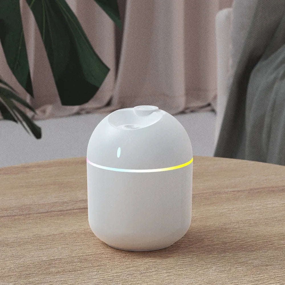 Humidificateur d'air 270ML, diffuseur d'arôme à brume fraîche, veilleuse LED, protection contre la mise hors tension, USB, pour le bureau et la maison